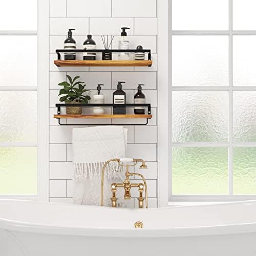 Floating Shelves for Wall Set of 2 Carbonized Black