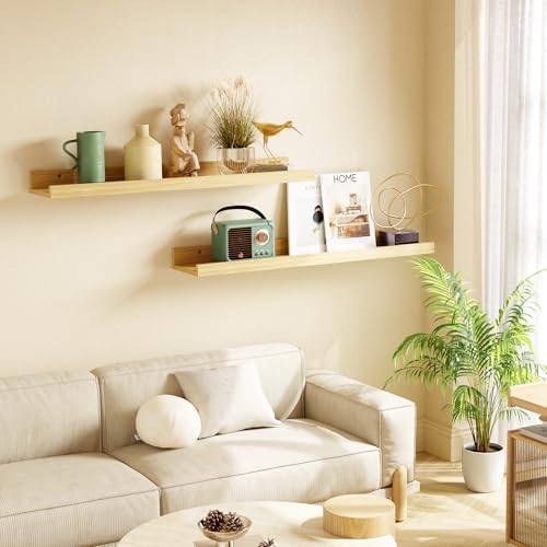 24 Inch Bamboo Floating Shelves Set of 2