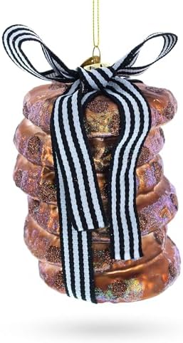 Delectable Chocolate Chip Cookies Glass Christmas Ornament 1