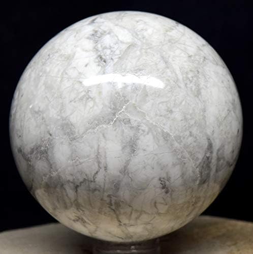 21 White Howlite Sphere with Stand