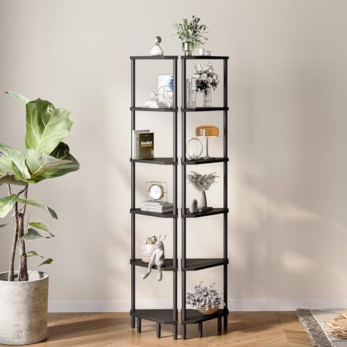 6 Tier Corner Shelf Stand LCS502B Black