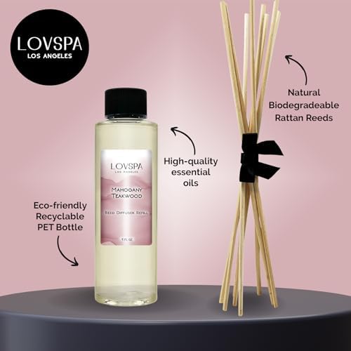 LOVSPA Mahogany Teakwood Reed Diffuser Refill 4 oz