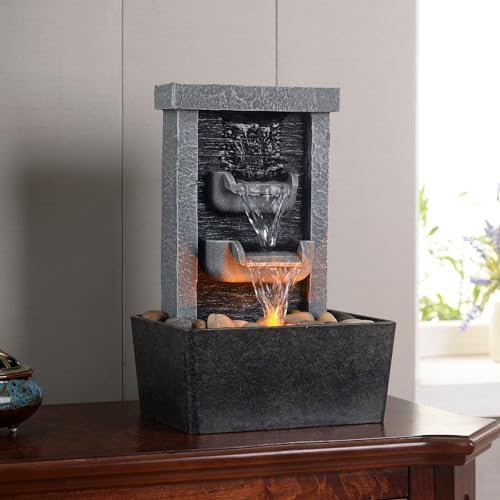 GOSSI Indoor Waterfall Fountain with LED Lighting