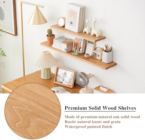 Sikflmi Oak Floating Shelves 12 Inch Wall Shelf