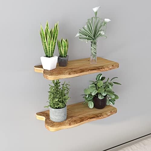 WELLAND 16 Inch Cedar Floating Shelf Set of 2