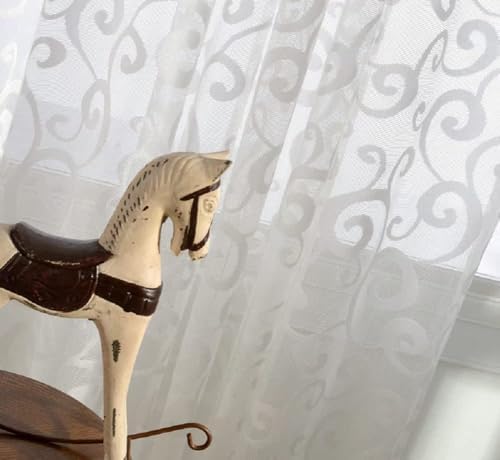 Modern Minimalist White Semi Sheer Curtain Panel