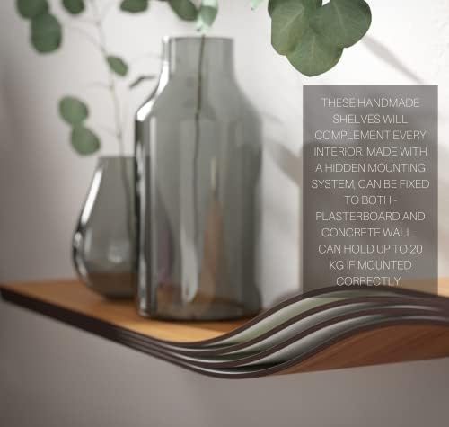 EWART WOODS 36 Inch Floating Shelf with Curved Design