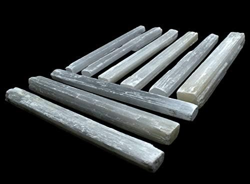 8 White Selenite Sticks Natural Sparkling Crystal Mineral Rough Points - 5PCS Morocco