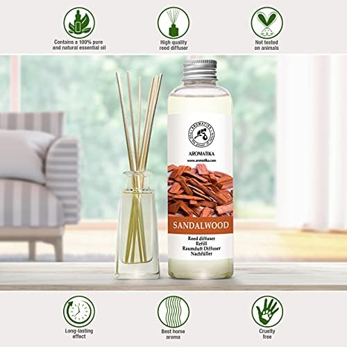Sandalwood Reed Diffuser Refill 200ml - Natural Home Fragrance