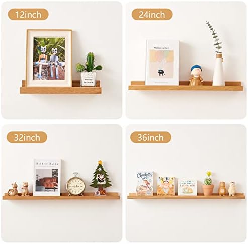 Natural Oak Wood Floating Shelf 12 Inch