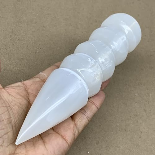 Large Selenite Crystal Spiral Wand Point 092 lbs