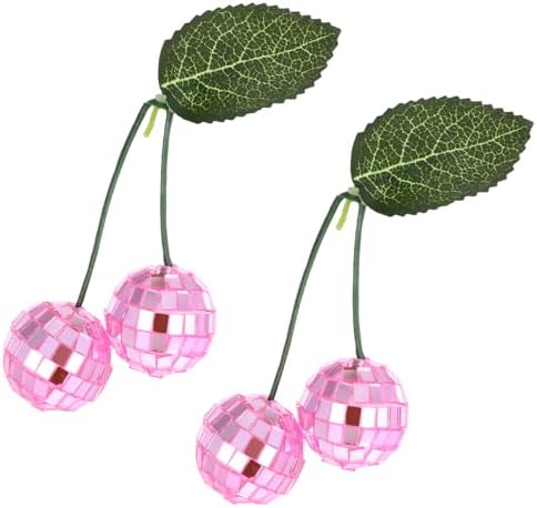 2Pcs Small Cherry Disco Ball Decor Pink