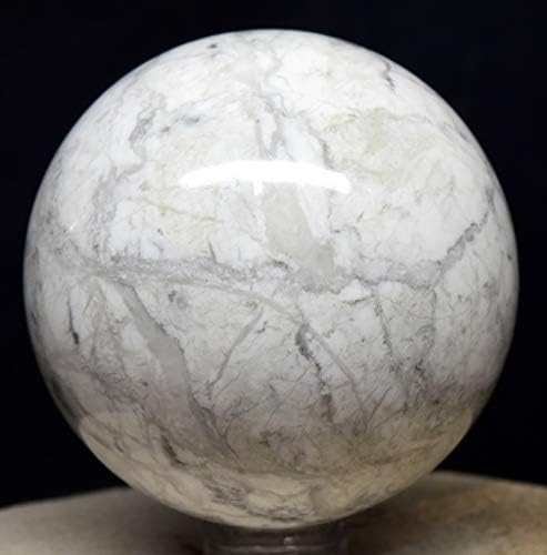 21 White Howlite Sphere with Stand