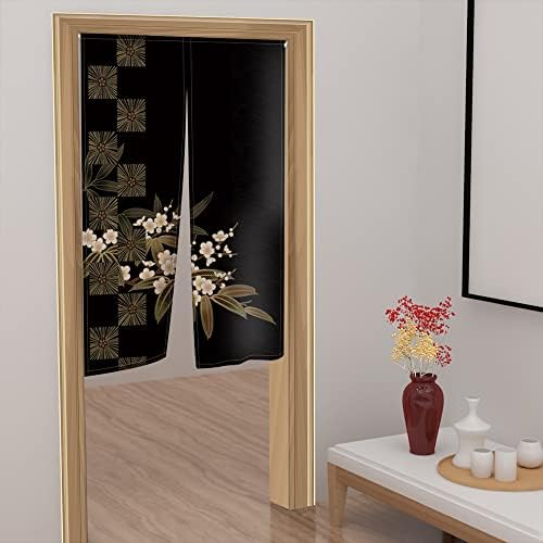 Leowefowa Noren Door Curtain with Blossom Flowers Design
