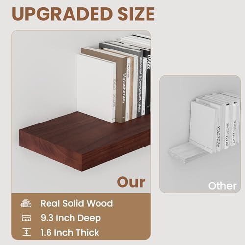 Rustic Solid Wood Floating Shelves Set of 2