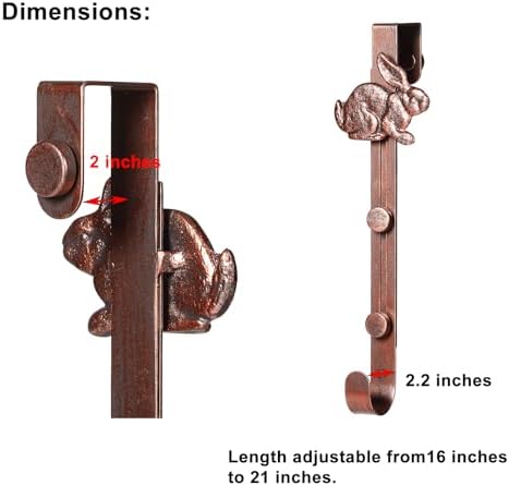 16 Inch Iron Rabbit Bunny Wreath Hanger for Front Door