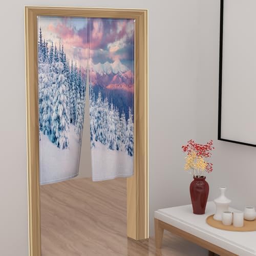 ChloropLastid Winter Wonderland Noren Door Curtain 34x60 Inches