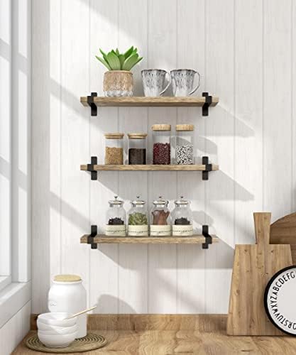 Sapowerntus Wood Floating Shelves Set of 3