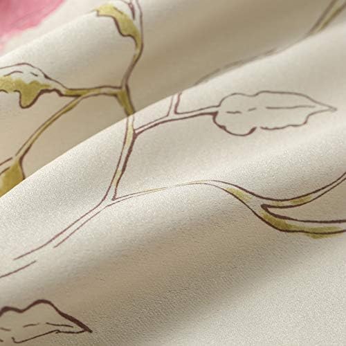 Leeva Wide Blackout Farmhouse Curtains 2 Panels 52x96 Red Flowers
