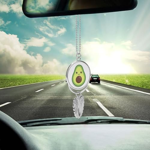 Elegant Car Hanging Ornament - Kawaii Avocado Mirror Pendant