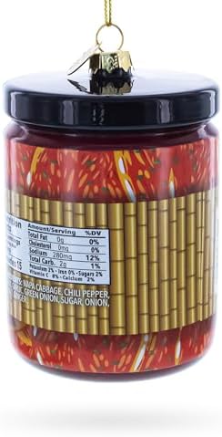Spicy Kimchi Jar Glass Christmas Ornament
