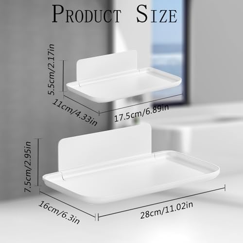 2Pcs No-Drill Foldable Floating Shelves for Wall