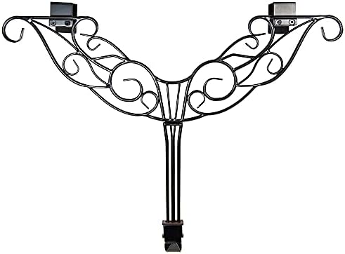 Front Door Wreath Hanger - Antler Design Adjustable Hook Black Cast Iron