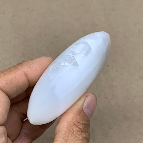 110g Natural Selenite Palm-Stone Crystal Pillow Shape