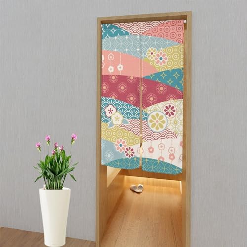 Japanese Noren Door Curtain 34x48 Inches Single-Sided Pattern