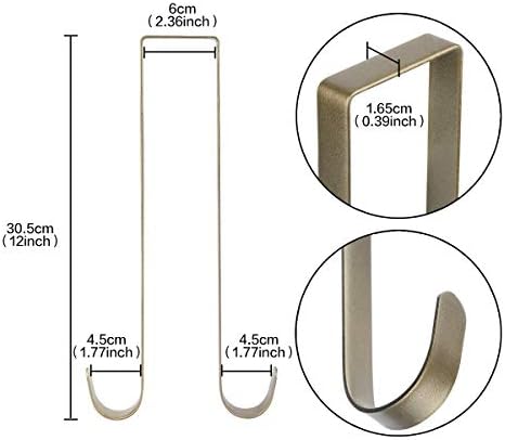 Norgail 12 Inches Bronze Double Wreath Hanger for Doors