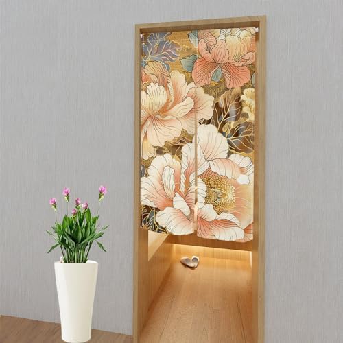 Chinese Style Blooming Flowers Curtain Noren Door Divider
