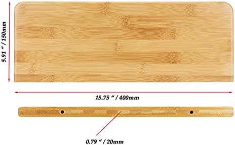 JOIKIT 4 Piece 16 Inch Bamboo Floating Shelves Wall Mounted