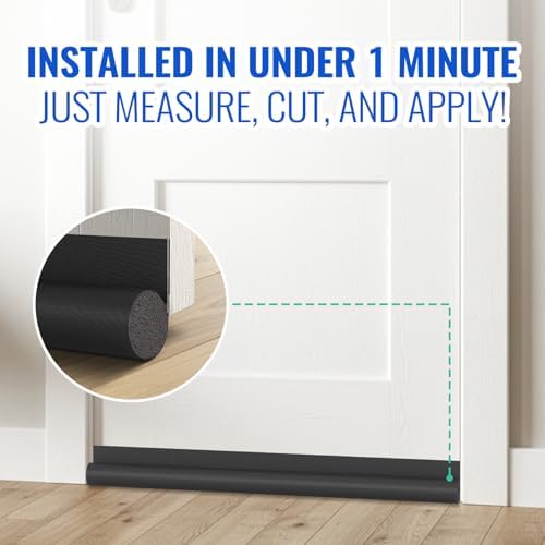 OSAMEDA Door Draft Stopper - 35-35 Inch Black