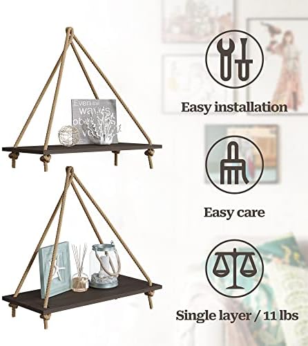 BAMFOX Hanging Wall Shelves Set of 2