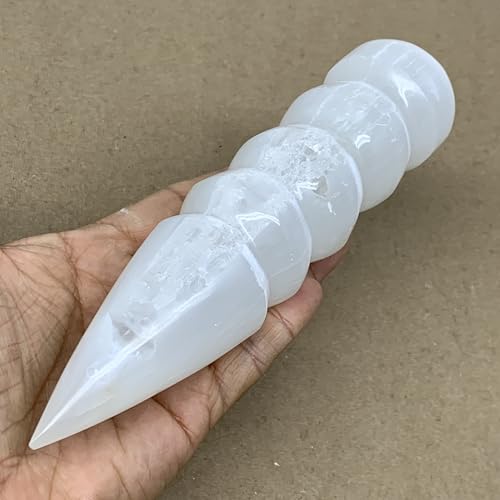 Large Selenite Crystal Spiral Wand Point 092 lbs
