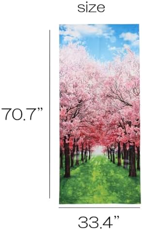 Noren Japanese Style Door Curtain with Cherry Blossoms Print