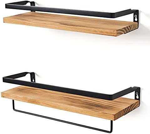 Floating Shelves for Wall Set of 2 Carbonized Black