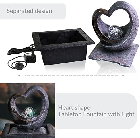 Ferrisland Tabletop Water Fountain with LED Light