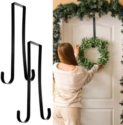 2 Pcs 12 Inches Double Sided Wreath Hanger for Front Door