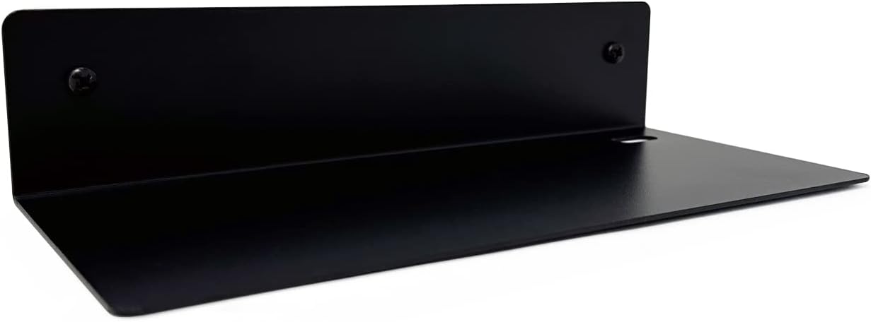 Mitus Small 9 Inch Floating Metal Wall Shelf Black