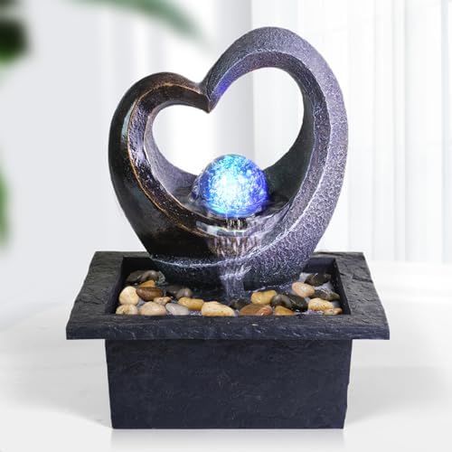 Ferrisland Tabletop Water Fountain with LED Light