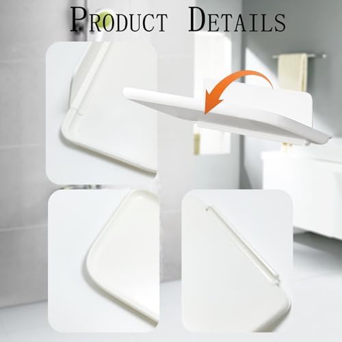 2Pcs No-Drill Foldable Floating Shelves for Wall