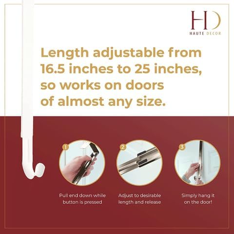 Haute Decor Adjustable Wreath Hanger - 20 Lb Capacity