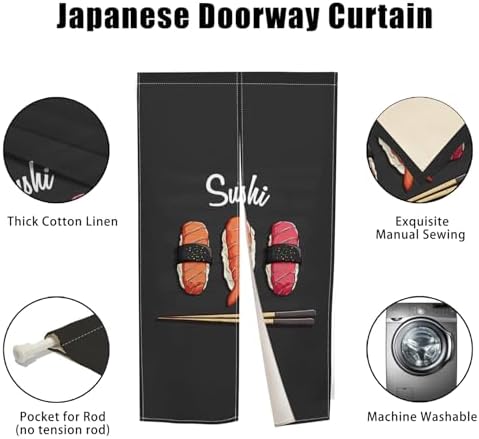 Traditional Japanese Noren Curtain for Wall Privacy Divider