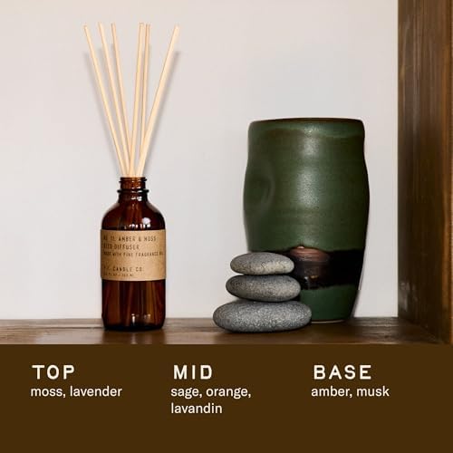 PF Candle Co Amber Moss Reed Diffuser Set 35 Fl Oz