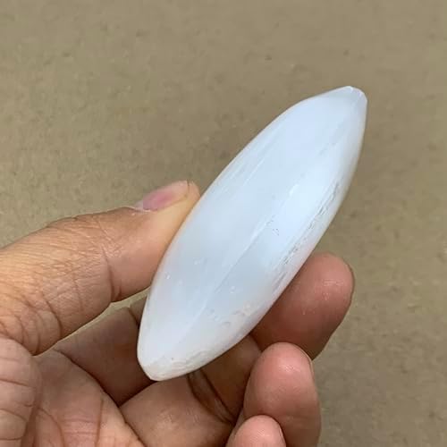 WatanGems 95g Selenite Palm-Stone Crystal Pillow Shape