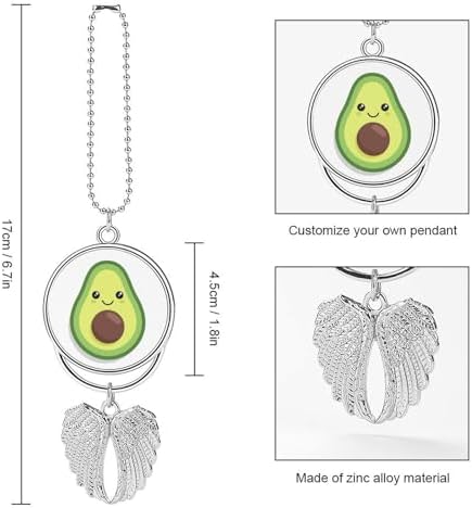 Elegant Car Hanging Ornament - Kawaii Avocado Mirror Pendant