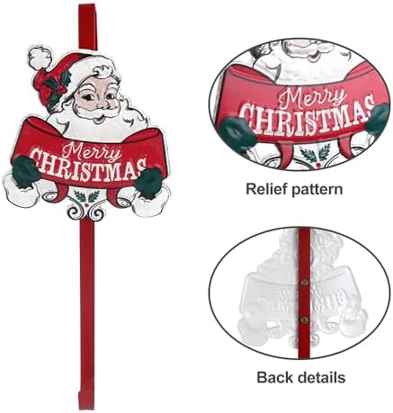 All Chic Christmas Wreath Hanger for Front Door with Santa Hook