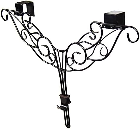 Front Door Wreath Hanger - Antler Design Adjustable Hook Black Cast Iron