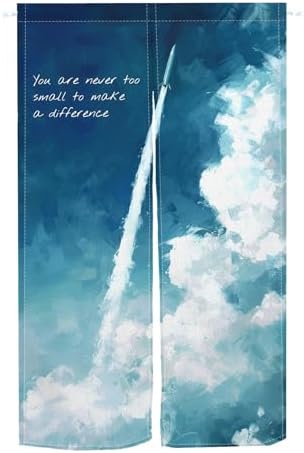 Leowefowa Japanese Noren Door Curtain Blue Sky White Cloud